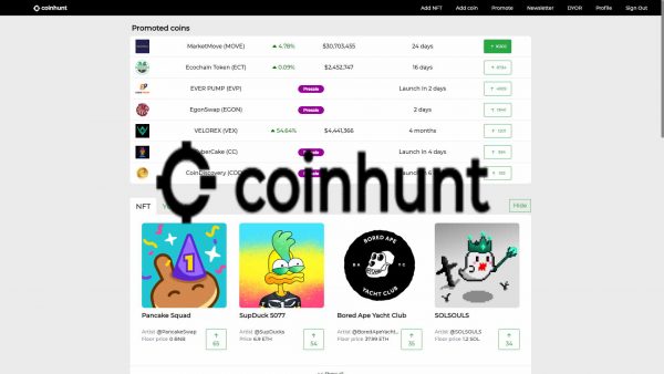 coinhunt site page
