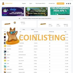 coinlisting site page