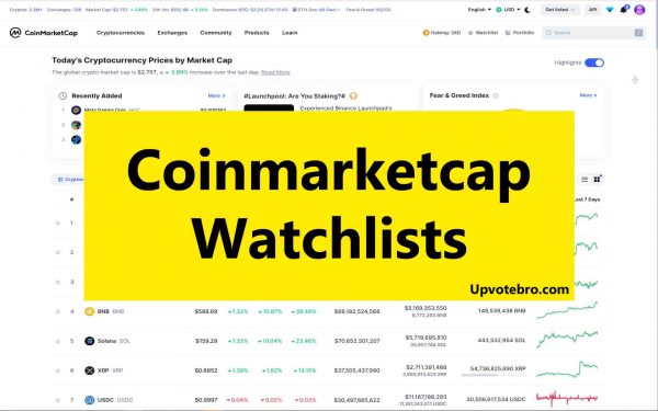coinmarketcap watchlists